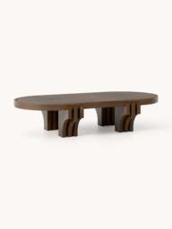 Oval Oak Wood Coffee Table Nolan - thumbnail 1