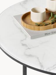 Round XL Coffee Table Antigua with Marble Effect Glass Top - thumbnail 5