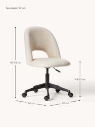 Velvet Desk Chair Rachel, Height-adjustable - thumbnail 6