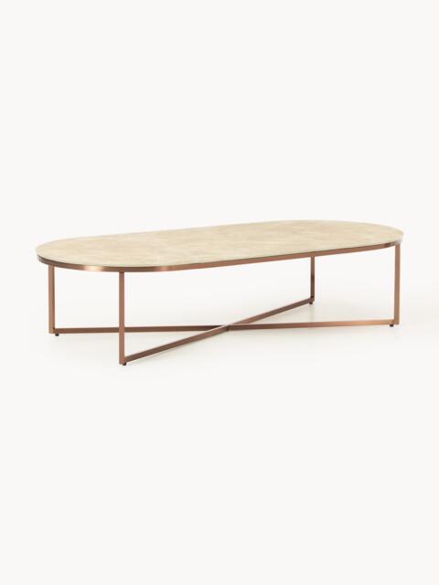 Oval Coffee Table Antigua with Marble Effect Glass Top - image 1