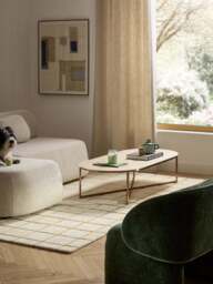 Oval Coffee Table Antigua with Marble Effect Glass Top - thumbnail 6