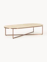 Oval Coffee Table Antigua with Marble Effect Glass Top