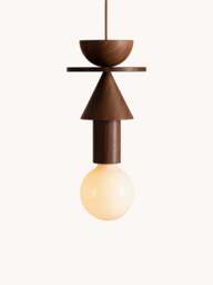 Small Handmade Dimmable Pendant Light Junit Walnuss