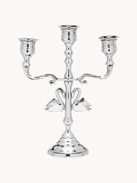 Candle Holder Argent Swans