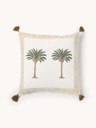 Hand-Painted Cotton Cushion Cover Tropical - thumbnail 1