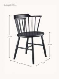 Handmade Beech Wood Dining Chair J18 with Armrests - thumbnail 3