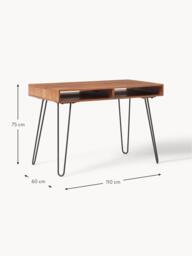 Mango Wood and Metal Desk Tova - thumbnail 9
