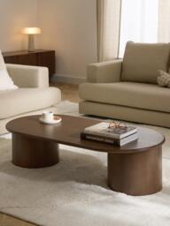 Oval Oak Wood Coffee Table Didi - thumbnail 2