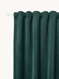 Velvet Dim-Out Multi-Band Curtains Rush, Set of 2, W 135 cm