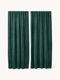 Velvet Dim-Out Multi-Band Curtains Rush, Set of 2, W 135 cm - thumbnail 2