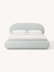 Upholstered Bouclé Bed Alba - thumbnail 2