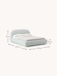 Upholstered Bouclé Bed Alba - thumbnail 9