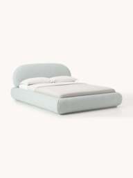 Upholstered Bouclé Bed Alba - thumbnail 1