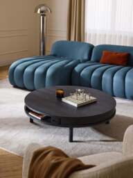 Coffee Table Calary with Fluted Front, Ø 110 cm - thumbnail 6