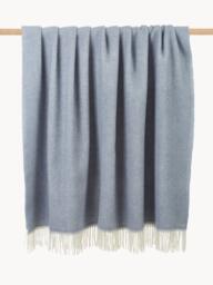 Wool Throw Tyrol with Herringbone Pattern and Fringes - thumbnail 3