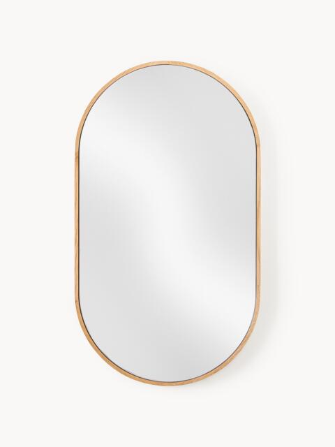 Oval Wall Mirror Avery with Oak Wood Frame - image 1