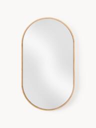 Oval Wall Mirror Avery with Oak Wood Frame
