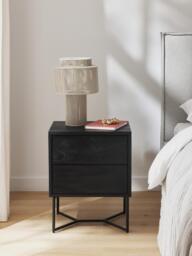 Mango Wood Bedside Table Luca with Drawers - thumbnail 2
