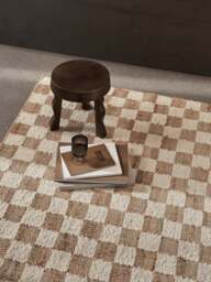 Hand-Woven Wool Low-Pile Rug Check - thumbnail 4