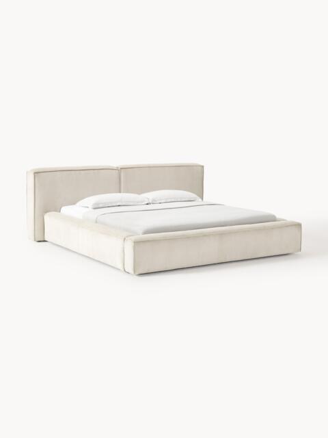 Upholstered Corduroy Bed Lennon with Storage Space