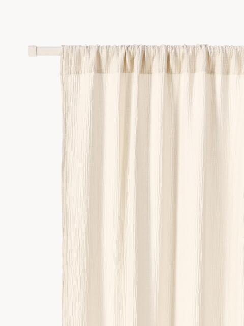 Muslin Sheer Rod Pocket Curtains Malvina, Set of 2, W 130 cm - image 1