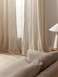 Muslin Sheer Rod Pocket Curtains Malvina, Set of 2, W 130 cm - thumbnail 2