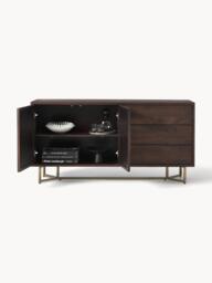 Mango Wood Sideboard Luca with Herringbone Pattern - thumbnail 3