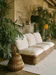 Small Rattan Floor Lamp Bohemian - thumbnail 7