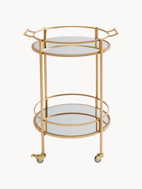 Round Serving Trolley Emilia with Mirrored Glass Shelves - image 1