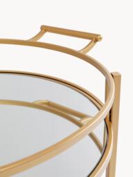 Round Serving Trolley Emilia with Mirrored Glass Shelves - thumbnail 7