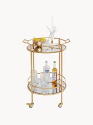 Round Serving Trolley Emilia with Mirrored Glass Shelves - thumbnail 3