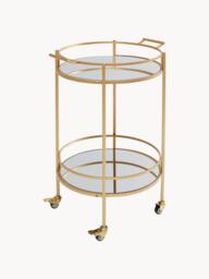 Round Serving Trolley Emilia with Mirrored Glass Shelves - thumbnail 5