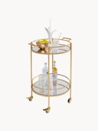 Round Serving Trolley Emilia with Mirrored Glass Shelves - thumbnail 4