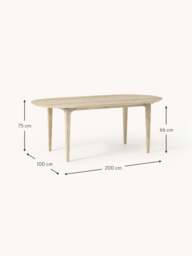 Oval Oak Wood Dining Table Archie, 200 x 100 cm - thumbnail 6
