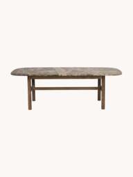 Oval Marble and Oak Wood Coffee Table Hammond - thumbnail 3