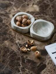 Oval Marble and Oak Wood Coffee Table Hammond - thumbnail 7