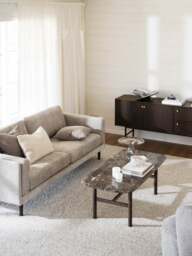 Oval Marble and Oak Wood Coffee Table Hammond - thumbnail 8