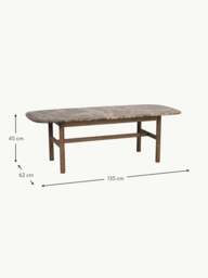 Oval Marble and Oak Wood Coffee Table Hammond - thumbnail 6