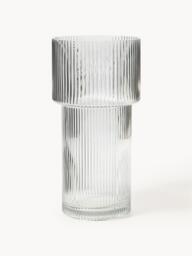 Glass Vase Lija with Ribbed Surface, H 30 cm