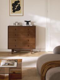 Oak Wood Chest of Drawers Diana - thumbnail 2