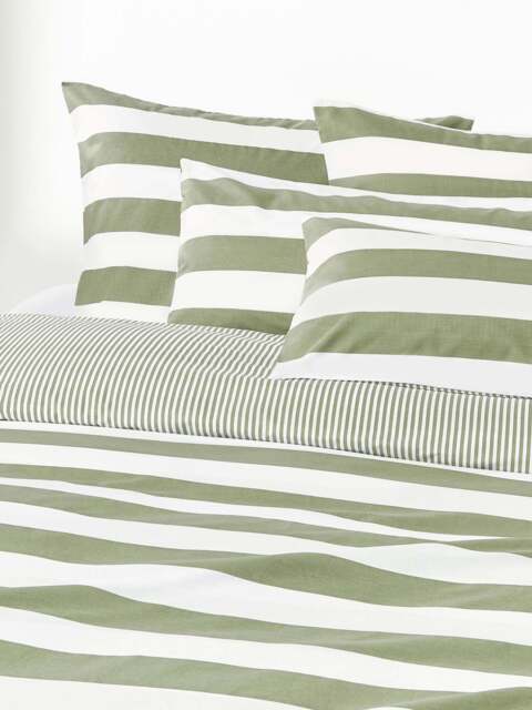 Striped Reversible Cotton Duvet Cover Lorena