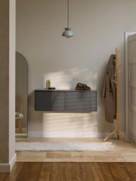Wall-Mounted Fold Out Shoe Cabinet Shea with Ribbed Front - thumbnail 3