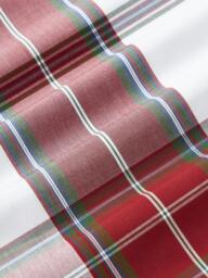 Checked Cotton Percale Duvet Cover Scarlet with Piping - thumbnail 5
