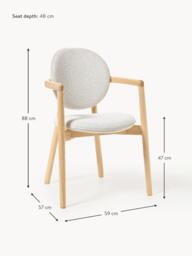 Wooden Dining Chair Maia with Bouclé Upholstery - thumbnail 6