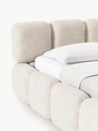 Upholstered Bouclé Bed Tayla with Storage Space - thumbnail 2