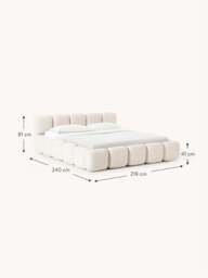 Upholstered Bouclé Bed Tayla with Storage Space - thumbnail 6