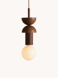 Small Handmade Dimmable Pendant Light Junit Walnuss - thumbnail 1