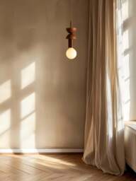 Small Handmade Dimmable Pendant Light Junit Walnuss - thumbnail 3