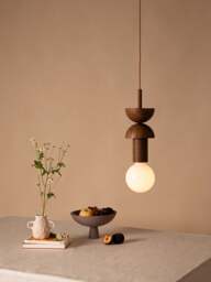 Small Handmade Dimmable Pendant Light Junit Walnuss - thumbnail 2