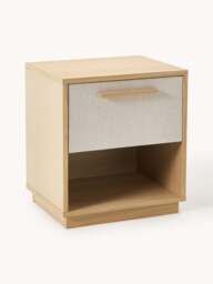 Wooden Bedside Table Wisp with Upholstered Front